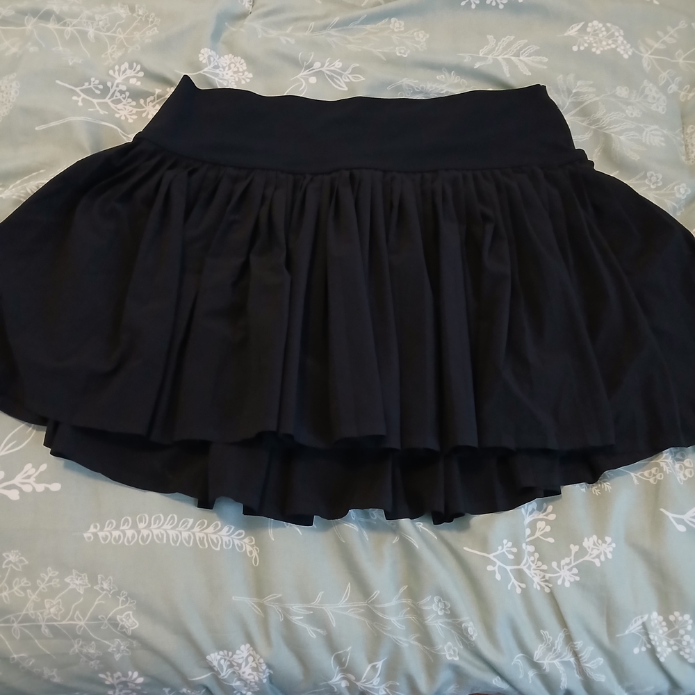 aerie Black Tiered Mini Skirt